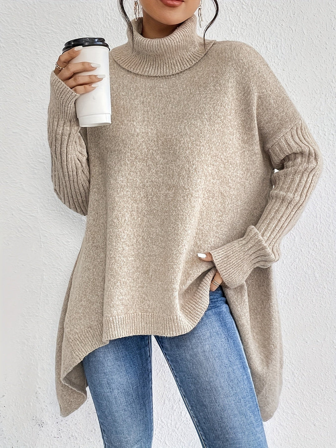 Nicola – Oversized Turtleneck Knit Jumper
