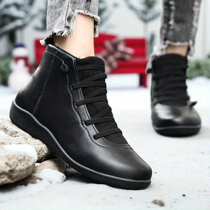 Mavis – Lace-Up Ankle Boots with Side Zip