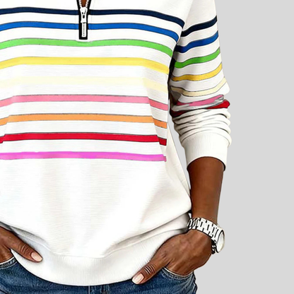 Judith – Striped Quarter-Zip Sweatshirt