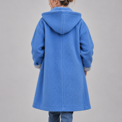Lavinia – Hooded Button-Front Textured Coat