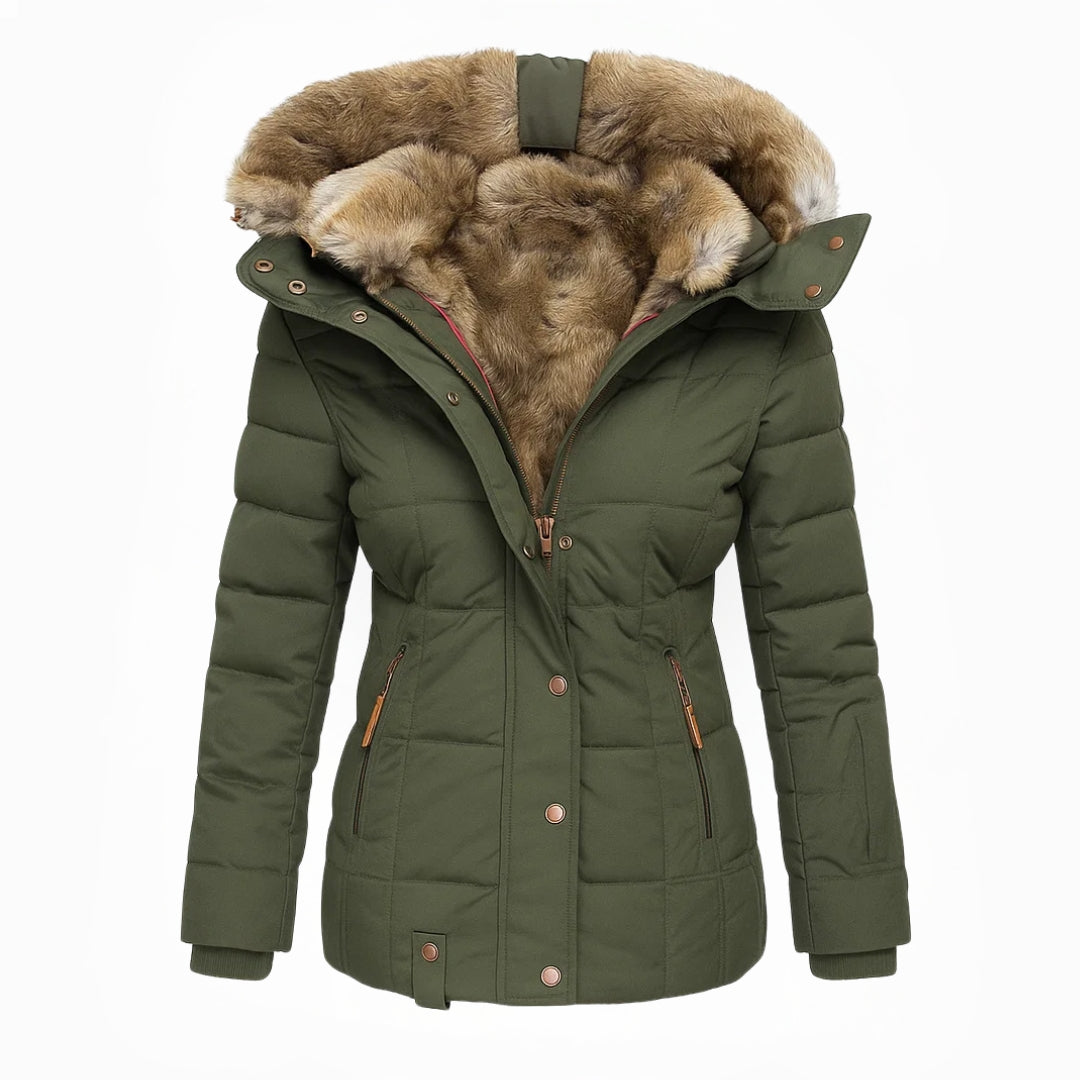 Saskia – Faux-Fur-Lined Hooded Winter Coat