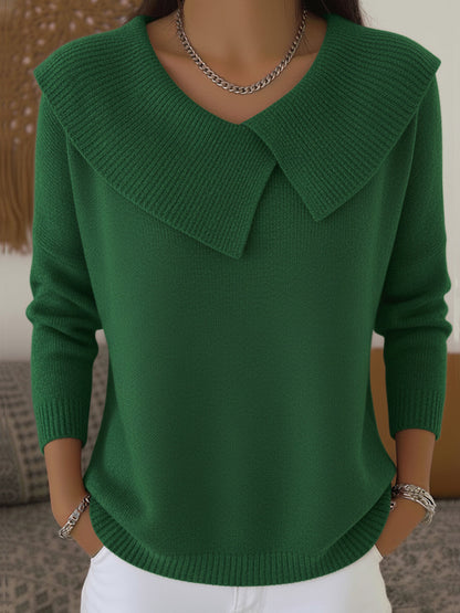 Yvonne – Knit Jumper with Fold-Over Collar