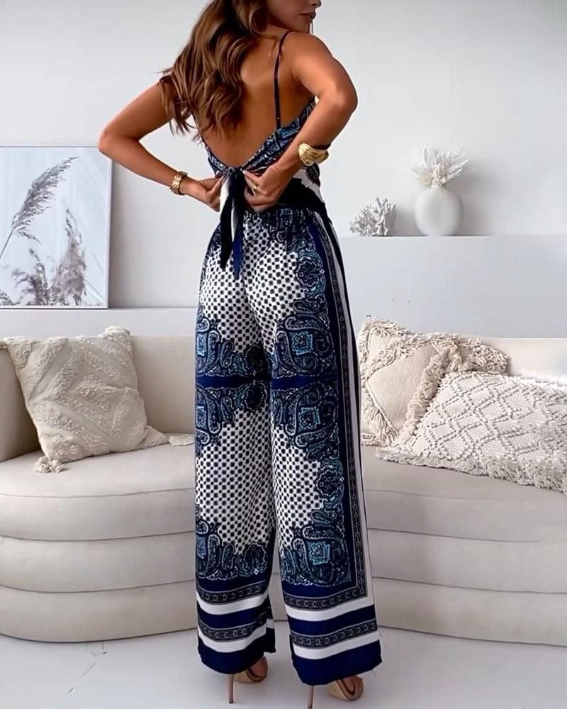 Carolanne | Holiday Ready Stylish Lace-Up Vest & Trousers Two-Piece Set Dress