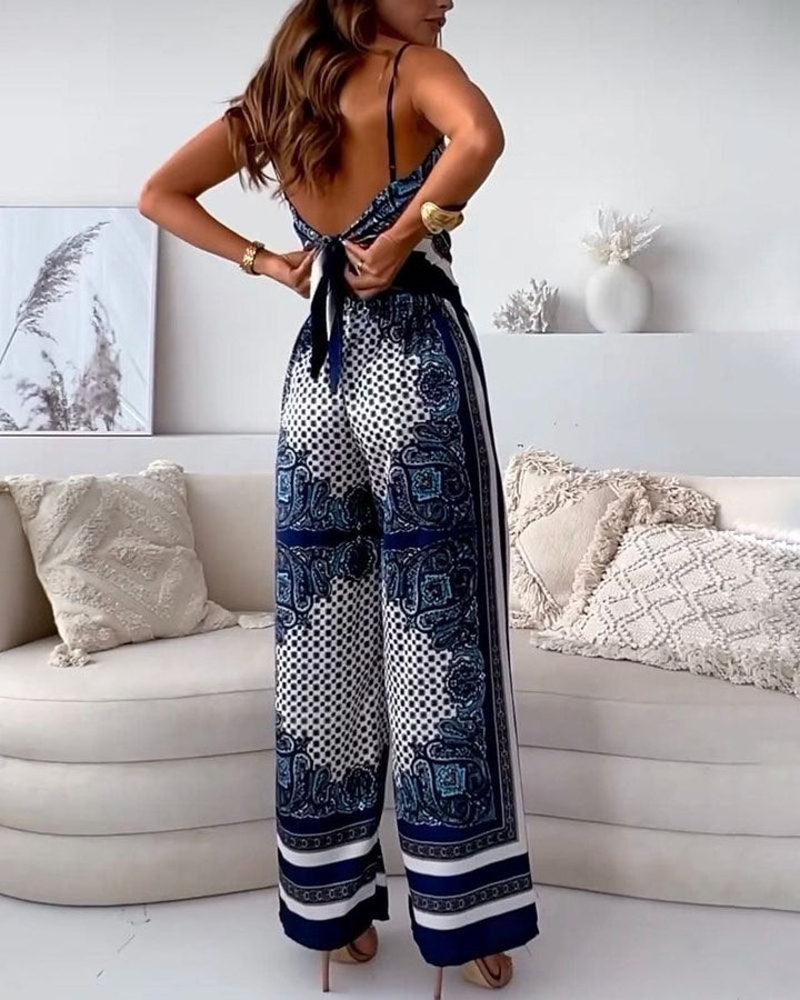 Carolanne | Holiday Ready Stylish Lace-Up Vest & Trousers Two-Piece Set Dress