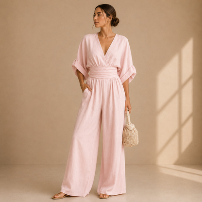 Saskia – Wide-Leg Wrap Jumpsuit