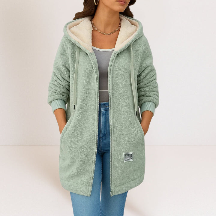Geraldine – Longline Hooded Teddy Coat