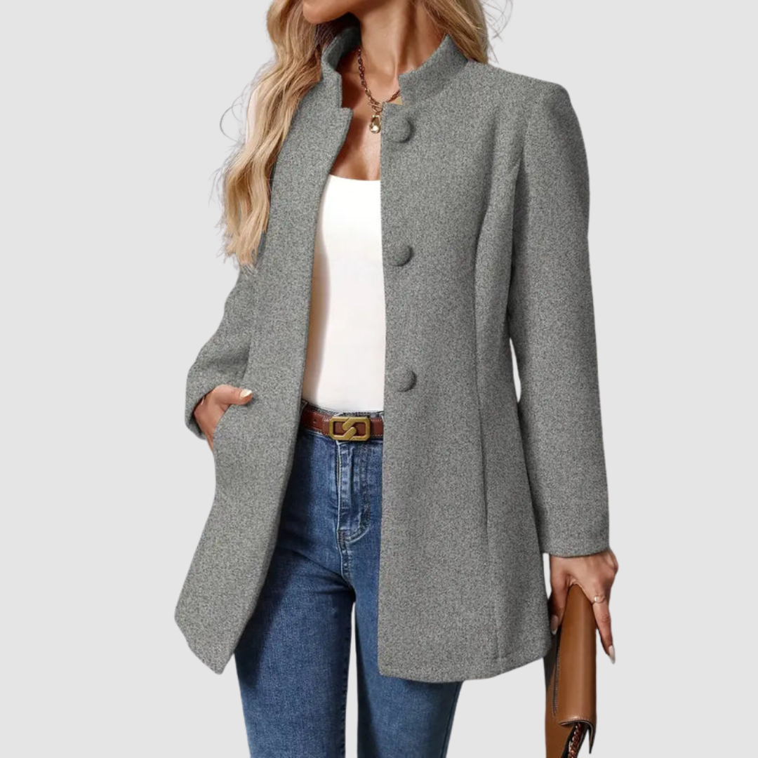 Annette – Timeless Elegant Stand Collar Coat