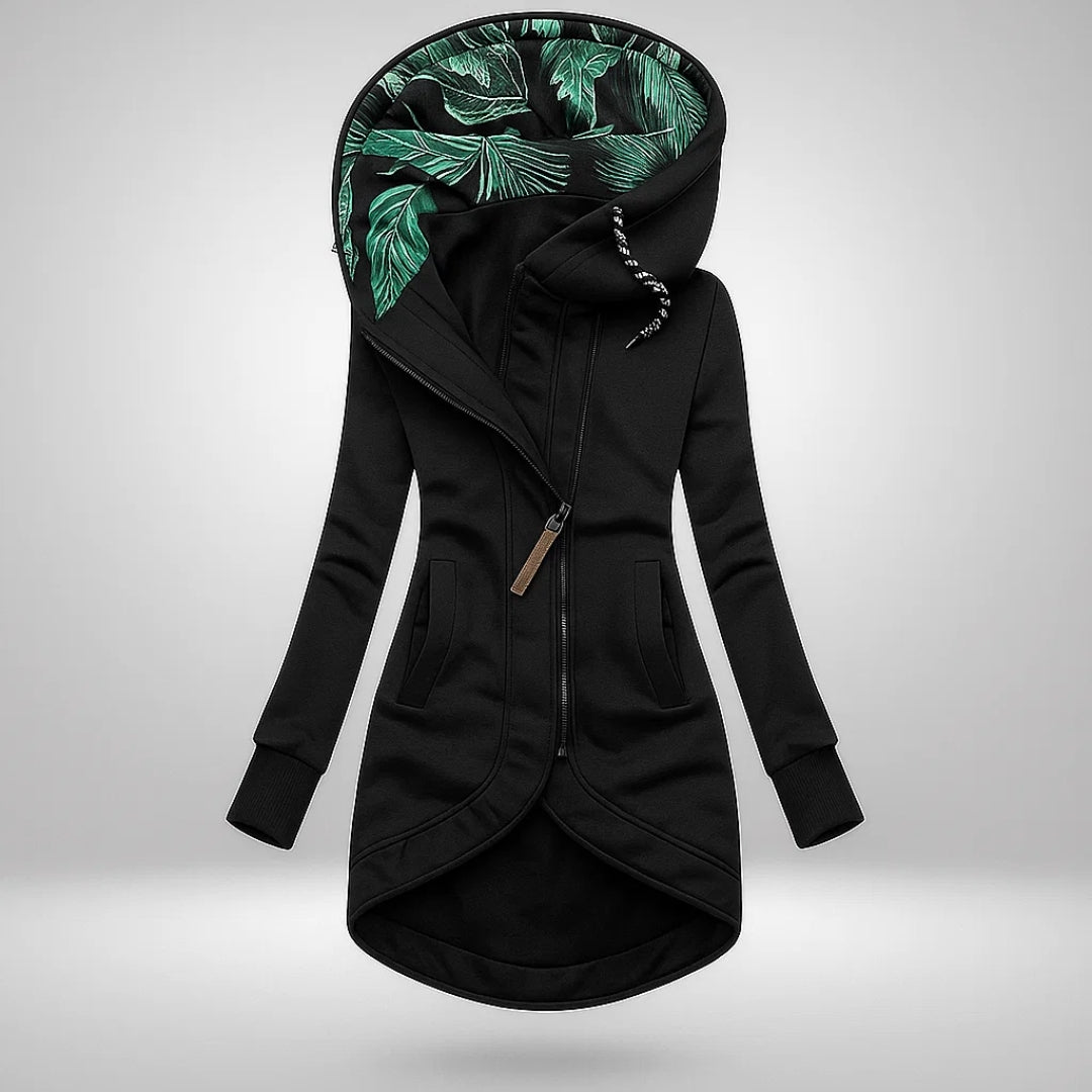 Cressida – Longline Zip-Up Hooded Sweatshirt