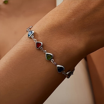 Vivien – Heart Crystal Chain Bracelet