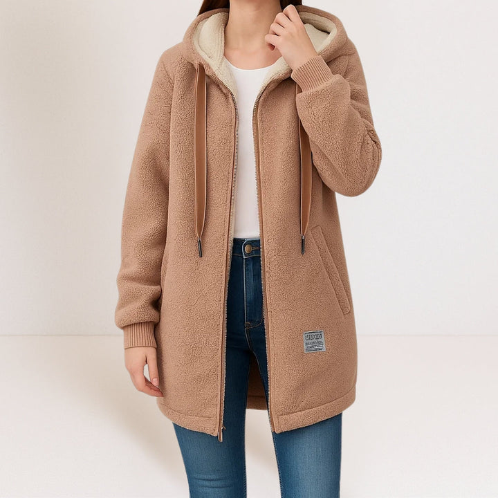 Geraldine – Longline Hooded Teddy Coat