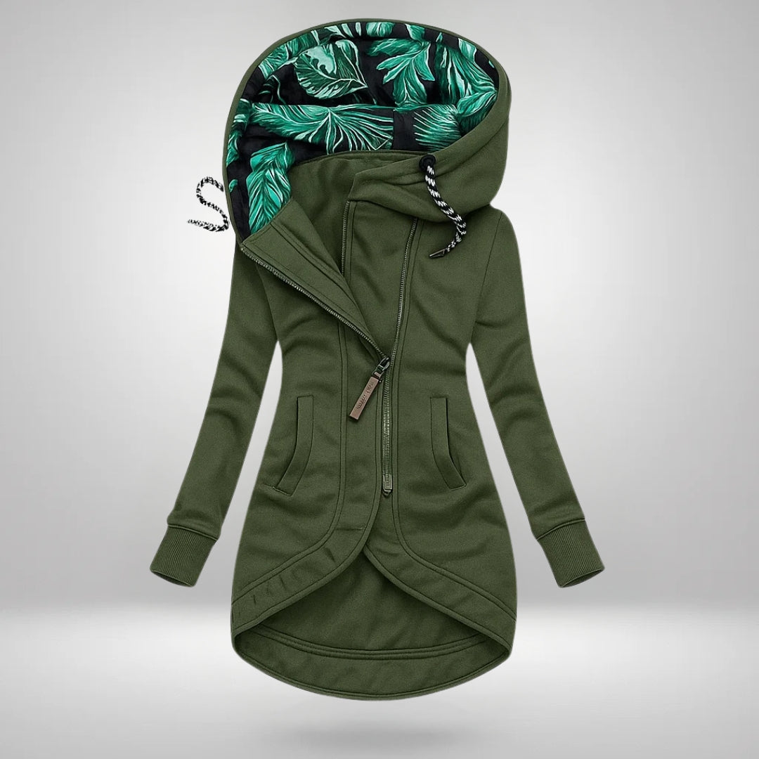 Cressida – Longline Zip-Up Hooded Sweatshirt