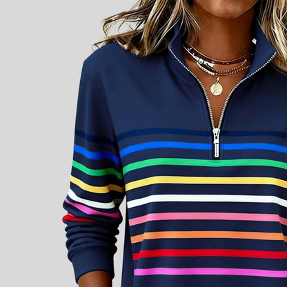 Judith – Striped Quarter-Zip Sweatshirt