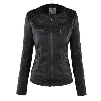 Bryony – Hooded Biker Jacket with Zip Detail
