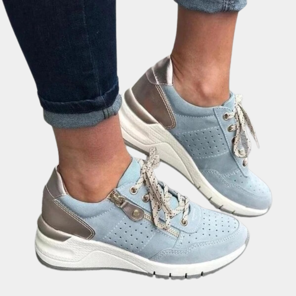 Doris – Lace-Up Wedge Sole Trainers