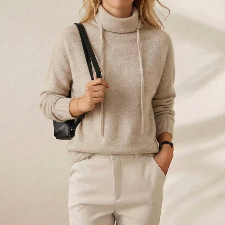 Lavinia – Turtleneck Drawstring Knit Jumper