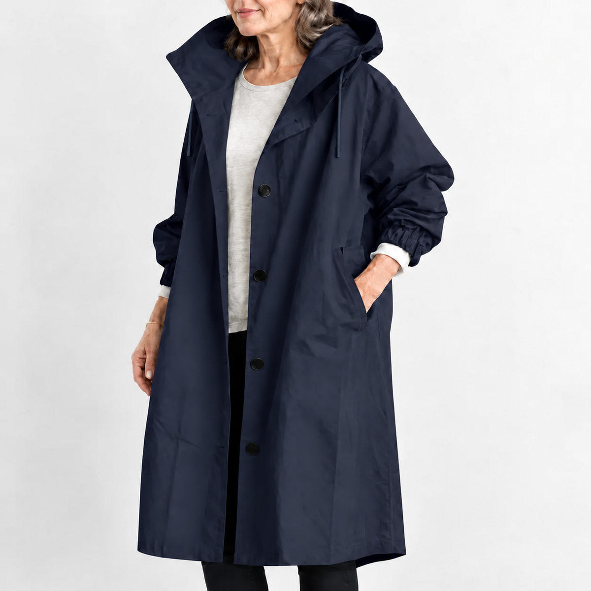 Eileen – Hooded Longline Trench Coat