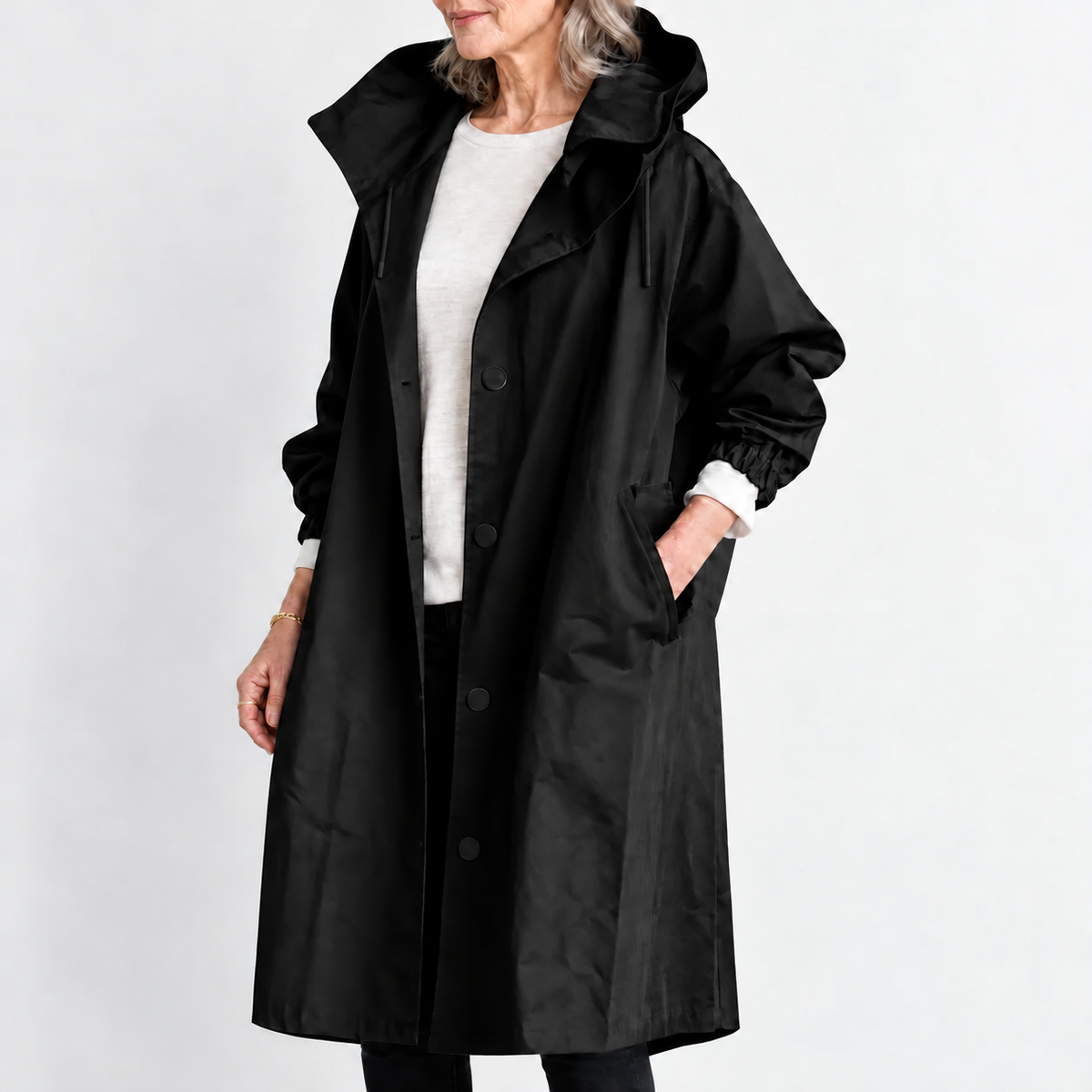 Eileen – Hooded Longline Trench Coat