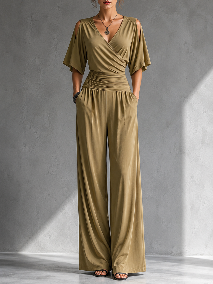 Dorothy – Wide-Leg Wrap-Front Jumpsuit