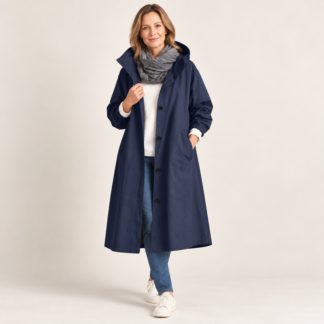 Brenda – Hooded Longline Trench Coat