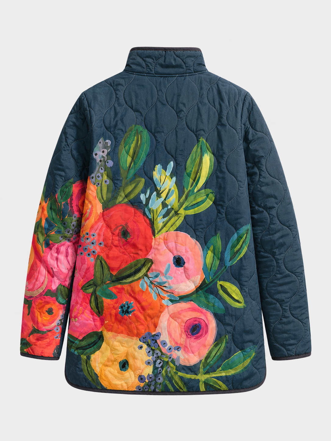 Vera – Vintage Floral Print Quilted Jacket