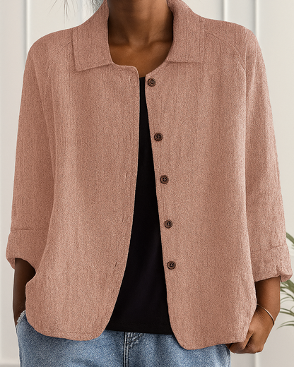 Carol – Easy Button-Front Transitional Cardigan
