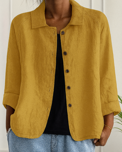 Carol – Easy Button-Front Transitional Cardigan