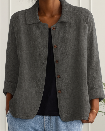 Carol – Easy Button-Front Transitional Cardigan