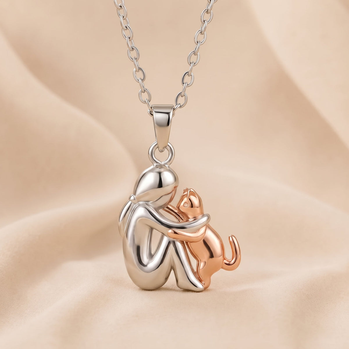 Bridie – Person and Dog Embrace Pendant Necklace