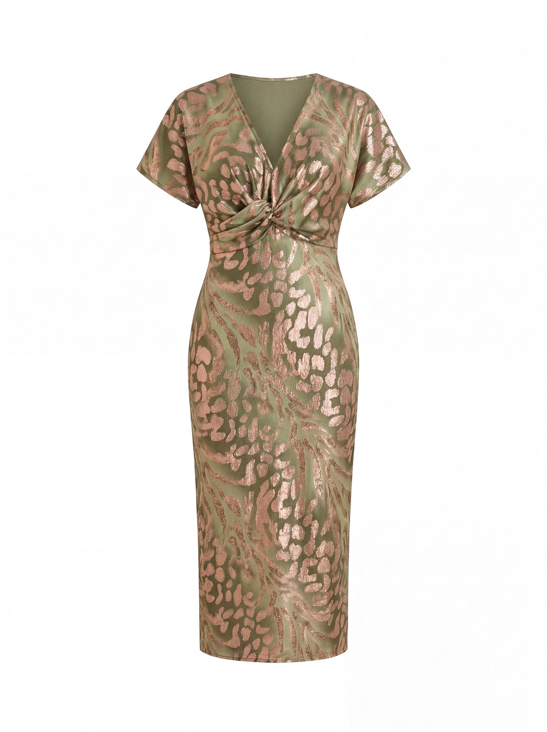 Jocasta – Twisted Knot Printed Midi Dress