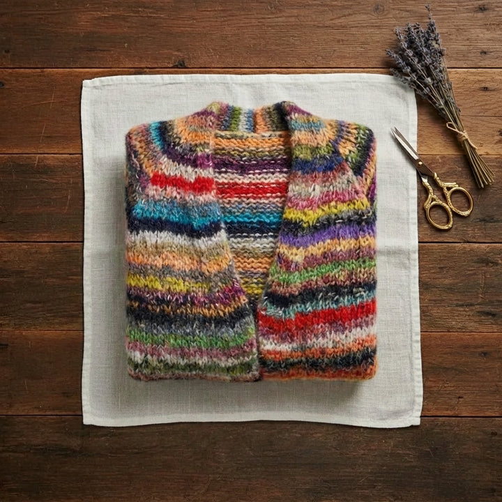 Freda – Striped Open-Front Knit Cardigan