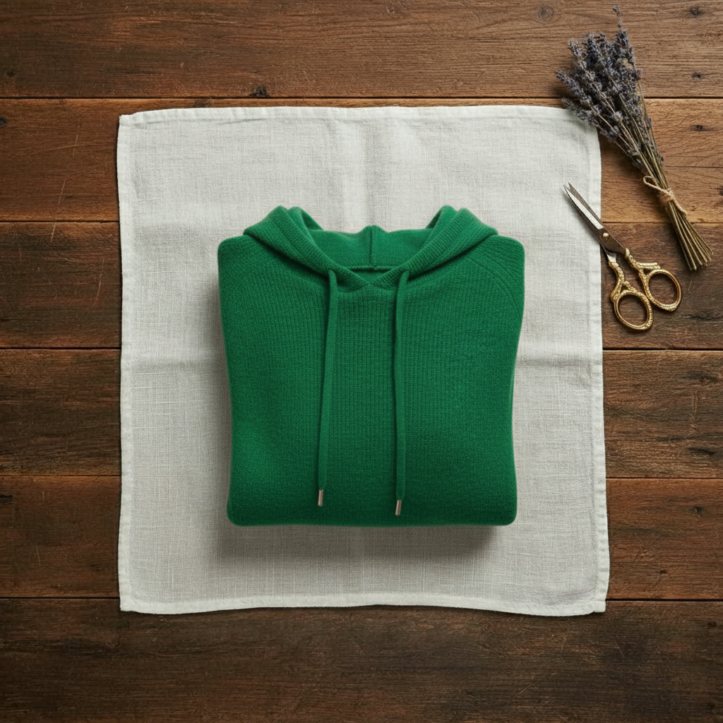 Nerys – Knit Hooded Drawstring Jumper