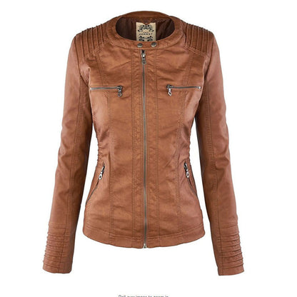 Bryony – Hooded Biker Jacket with Zip Detail