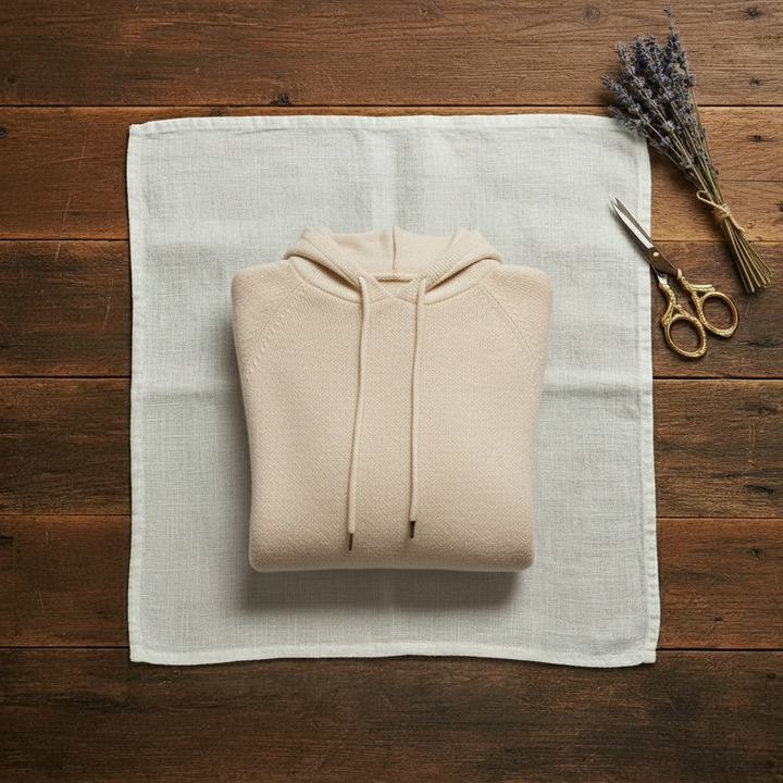 Nerys – Knit Hooded Drawstring Jumper