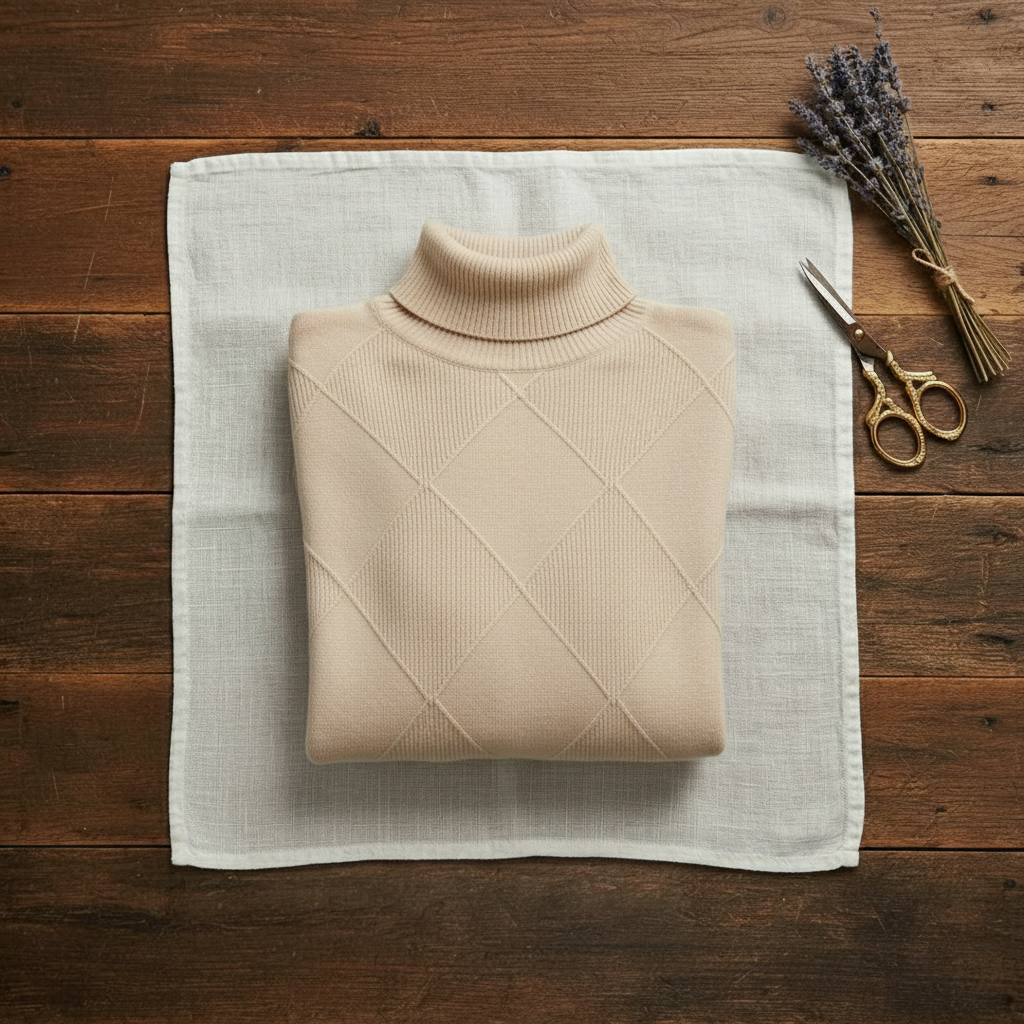 Anthea – Turtleneck Diamond Knit Jumper