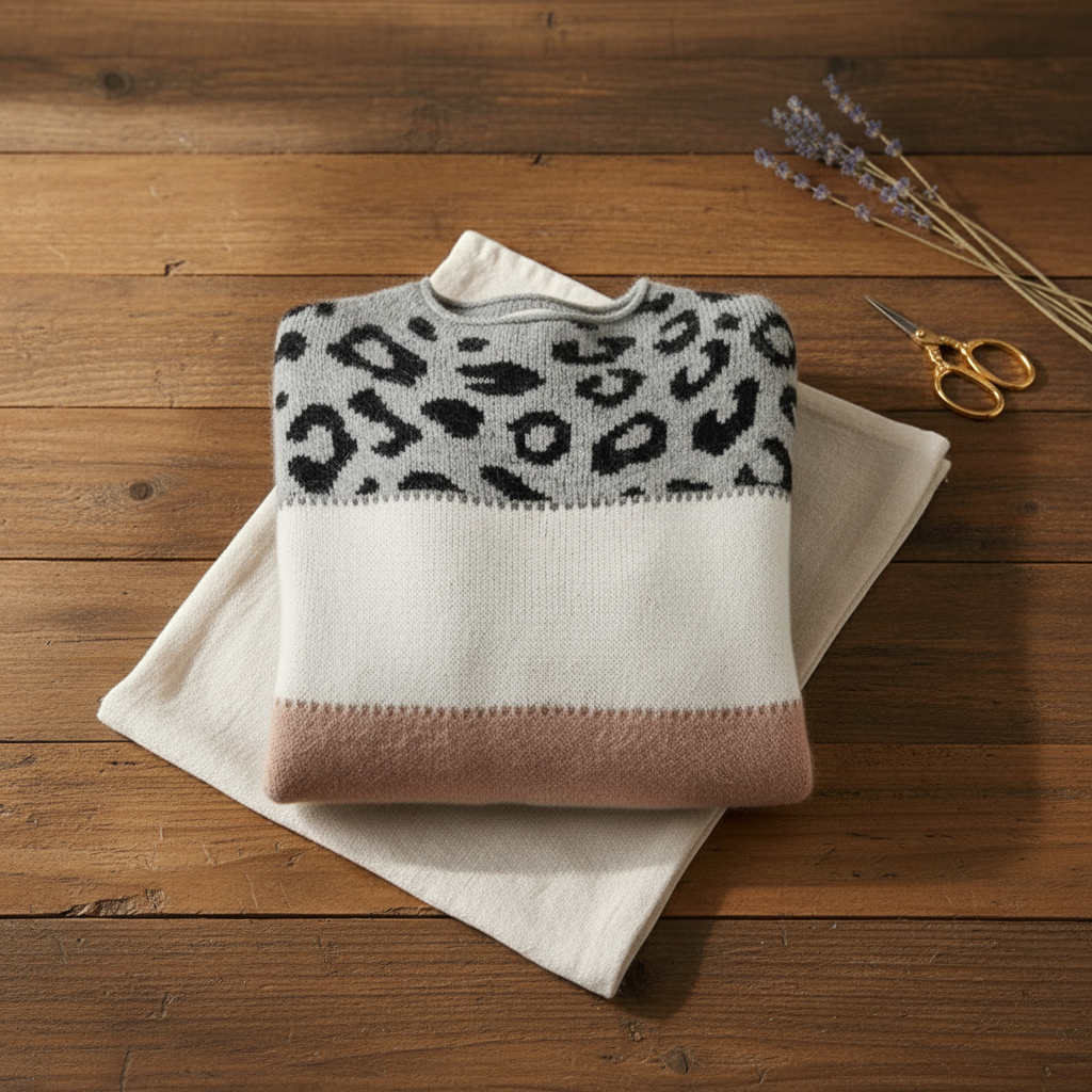 Theodora – Leopard Print Colour Block Jumper