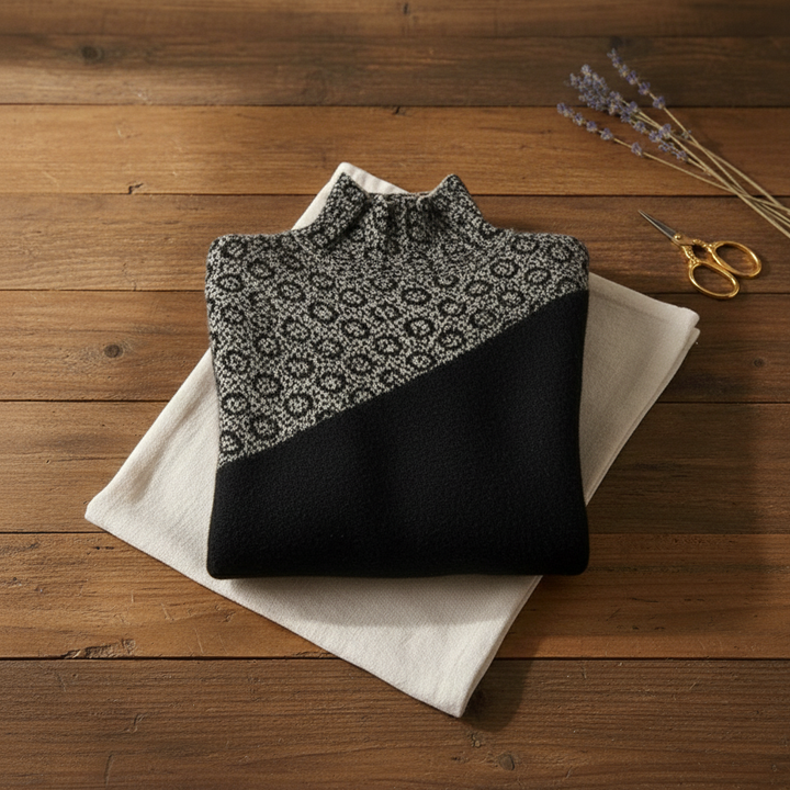June – Turtleneck Jumper with Scattered Print