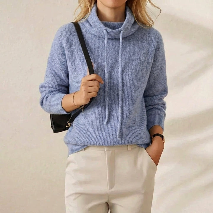 Marisa – Cowl Neck Drawstring Knit Jumper