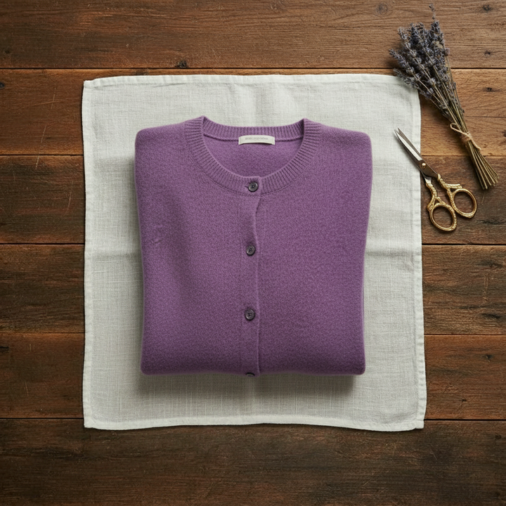 Brenda – Crew Neck Button-Front Knit Cardigan