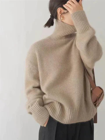 Beryl – Oversized Turtleneck Knit Jumper
