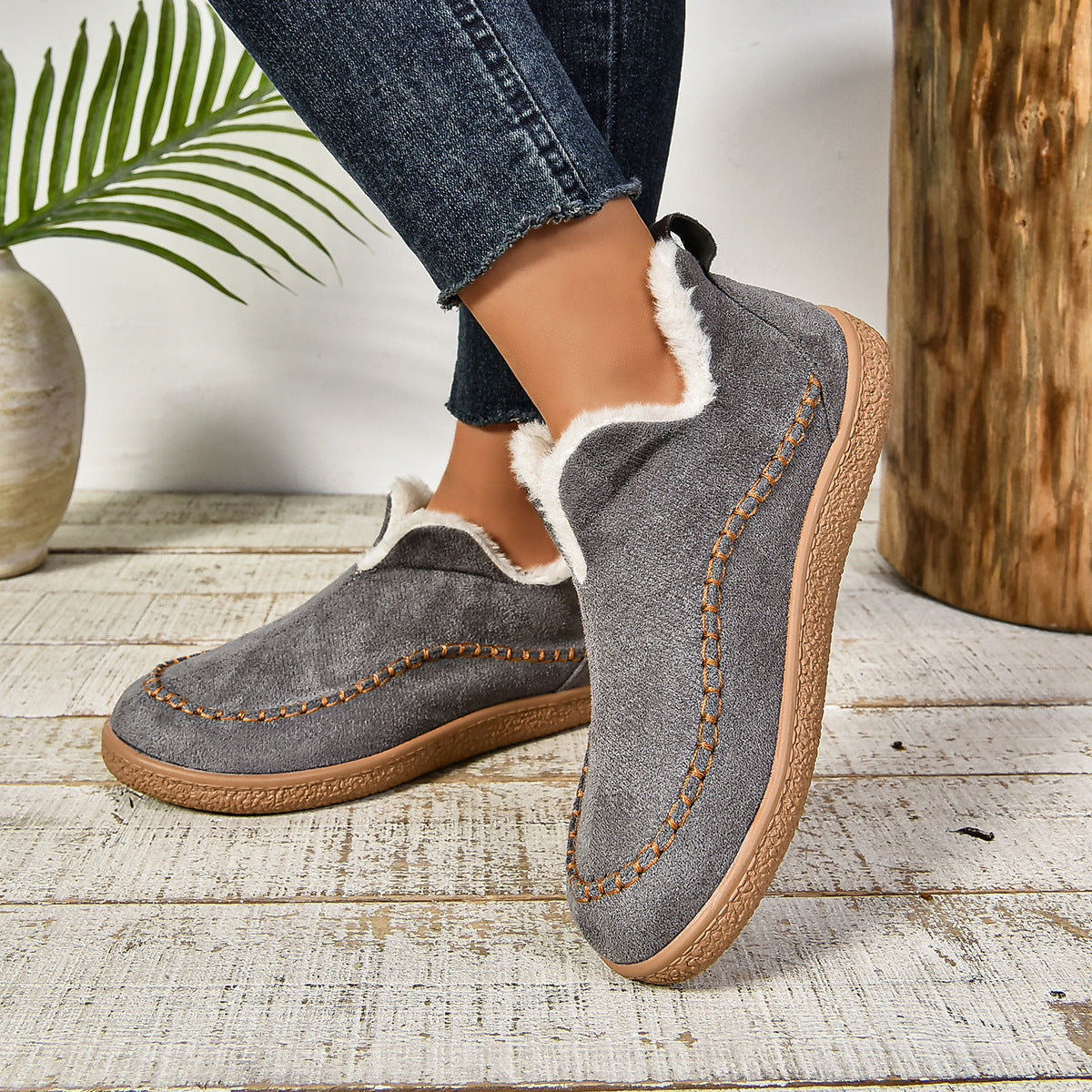 Katrina – Fleece-Lined Cushioned Slip-On Shoes