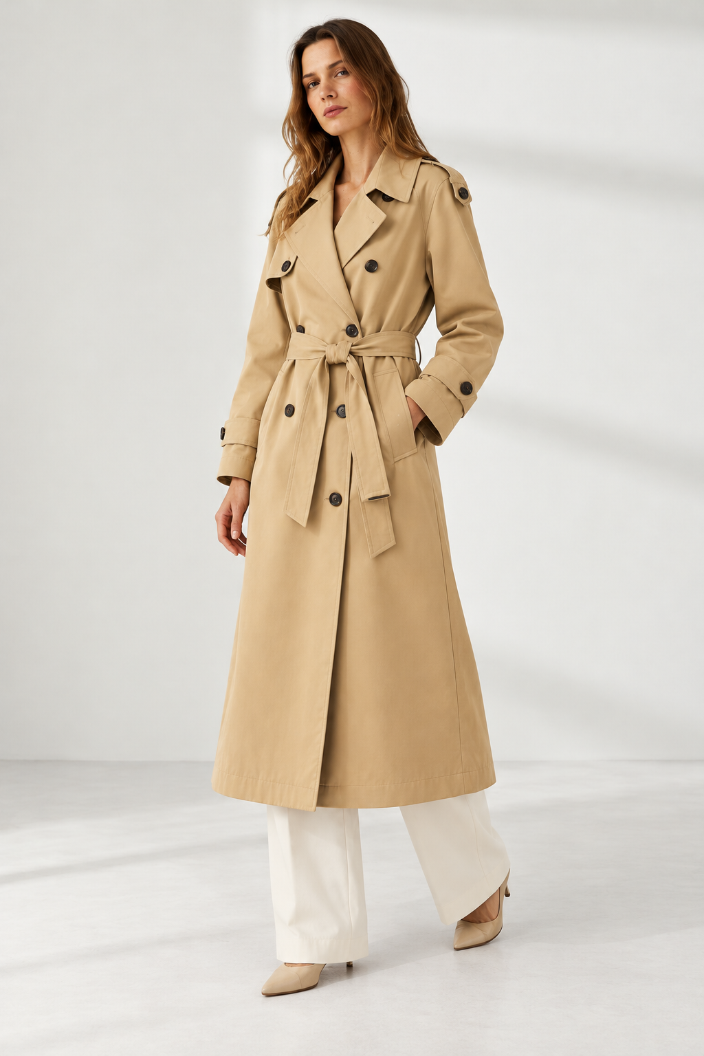 Sonia – Classic Double-Breasted Trench Coat