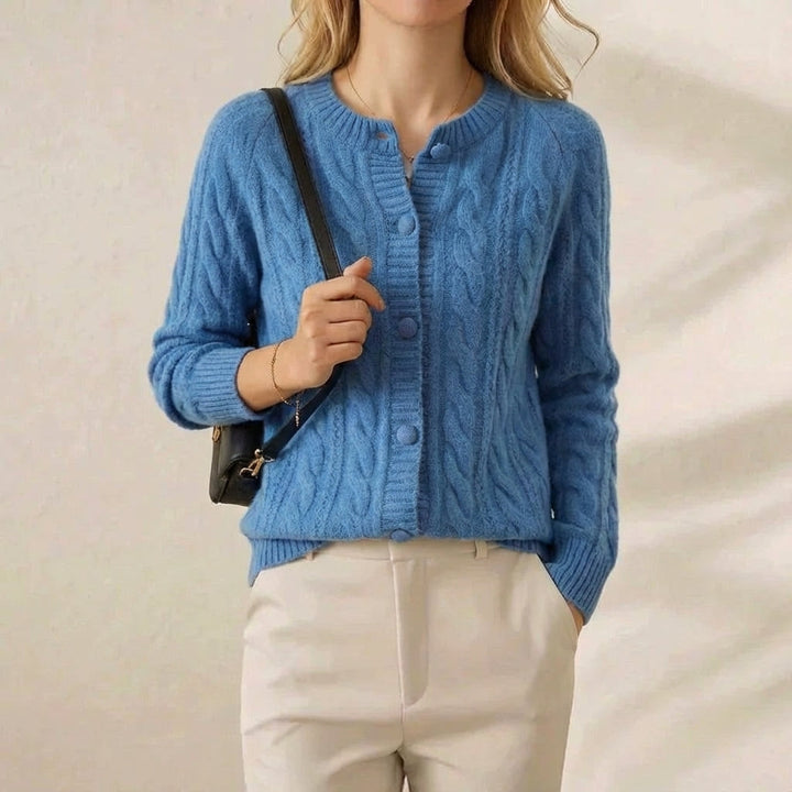 Vivien – Cable Knit Button-Front Cardigan