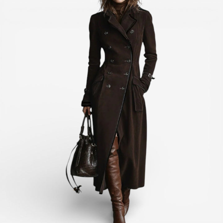 Sybilla – Double-Breasted Suede-Look Long Coat