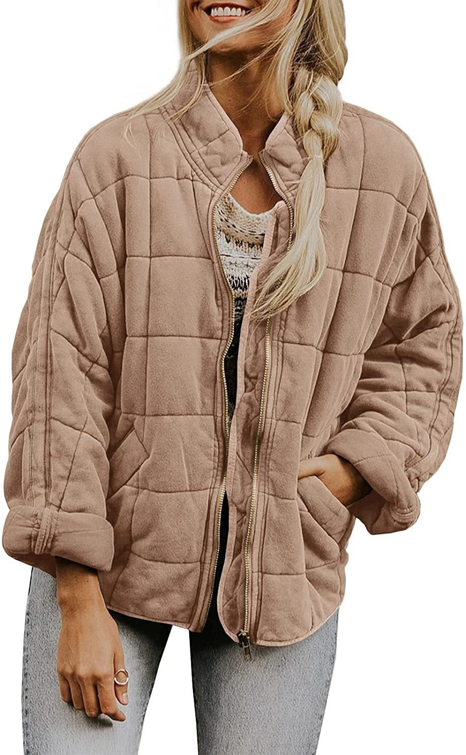 Paulina – Quilted Zip-Front Bomber Jacket