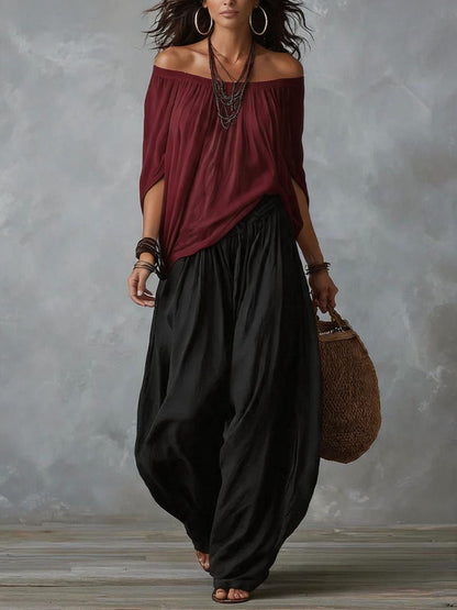 Maryam – Relaxed Off-Shoulder Two-Piece Set