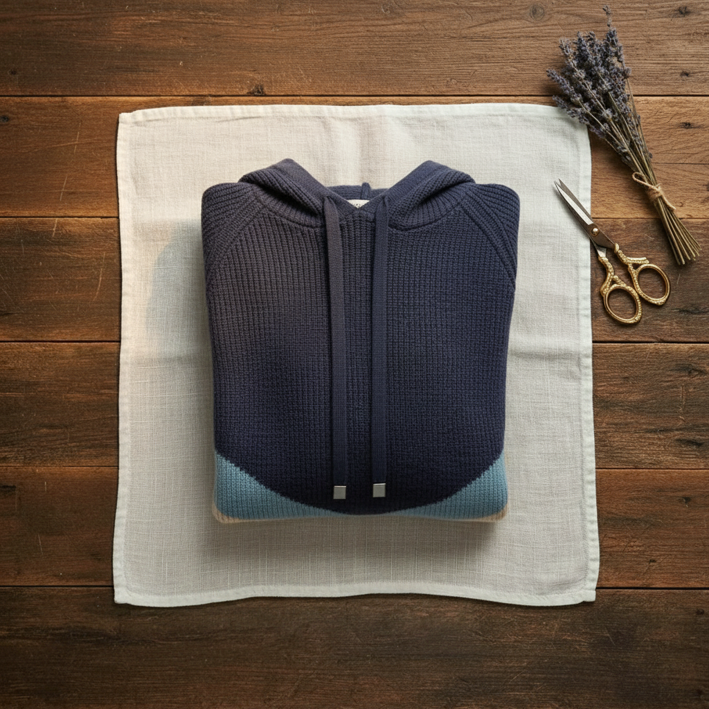 Betty – Colour-Block Knit Hooded Jumper