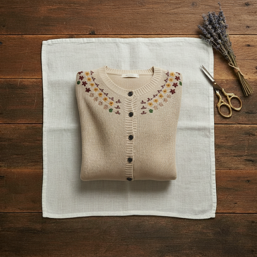 Annette – Floral Embroidered Knit Cardigan
