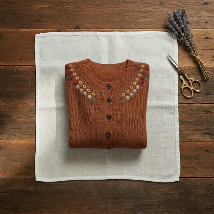 Annette – Floral Embroidered Knit Cardigan