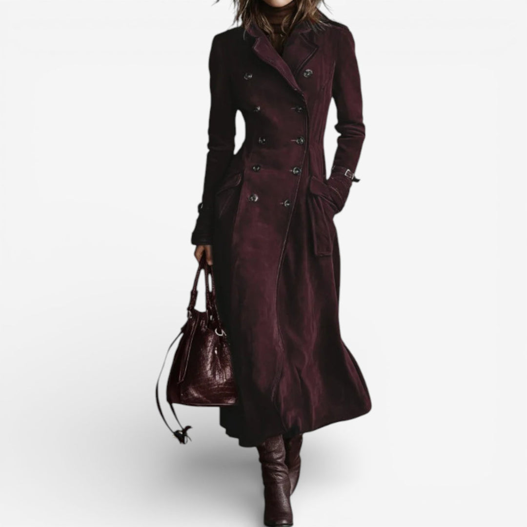 Sybilla – Double-Breasted Suede-Look Long Coat