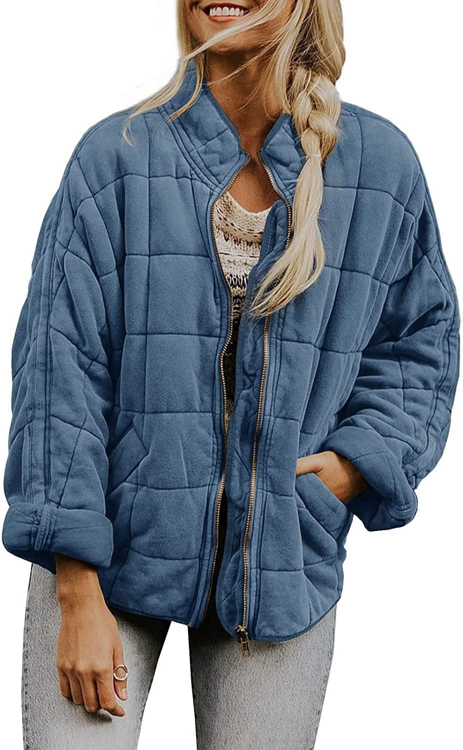 Paulina – Quilted Zip-Front Bomber Jacket